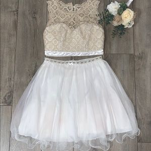 DONATED Crotchet Lace 2 Piece Special Occasion /Prom Dress